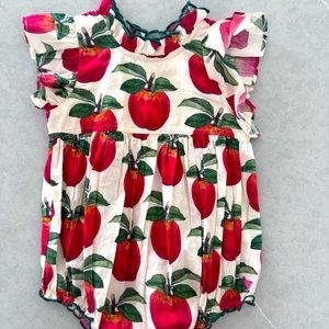 Pink chicken Apple romper